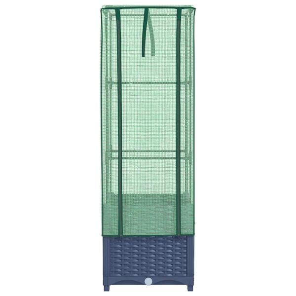 vidaXL Záhon s krytom na skleník ratanový vzhľad 40x40x139 cm