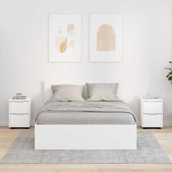 vidaXL Nočné stolíky 2 pcs Biela 30,5 x 30 x 43 cm Kompozitné drevo