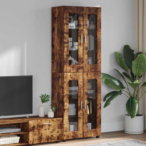 vidaXL Highboard FLORIN Dymov&aacute; dub 60 x 35 x 182 cm Kompozitn&eacute; drevo