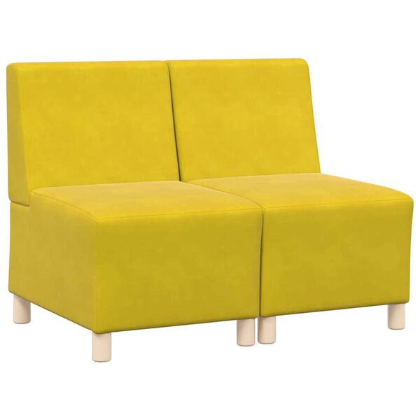 vidaXL Bezr&uacute;čkov&aacute; modul&aacute;rna sofa jednotka 2 pcs Žlt&aacute; 55 x 74 x 82 cm