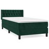 vidaXL Posteľn&yacute; r&aacute;m boxsping s matracom tmavozelen&yacute; 100x200 cm zamat