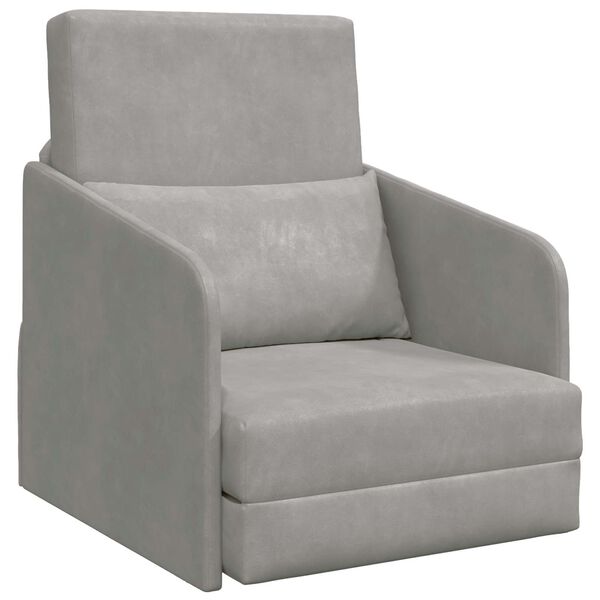 vidaXL Rozkladacia posteľ Svetlosiv&aacute; 65 x 80 x 83 cm Zamat