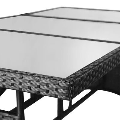 vidaXL Záhradný stôl čierny 170x80x74 cm polyratanový