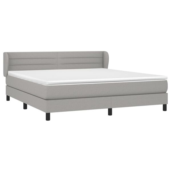 vidaXL Boxspring posteľ s matracom svetlosiv&aacute; 100x200 cm l&aacute;tka