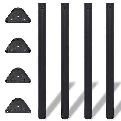 4 výškovo nastaviteľné stolové nožičky čierne 870 mm