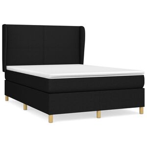 vidaXL Boxspring posteľ s matracom čierny 140x190 cm l&aacute;tka