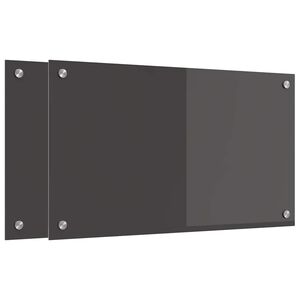 vidaXL Kuchynsk&yacute; obklad 2 ks Tmavo &scaron;ed&aacute; 70 x 40 cm tvrden&eacute; sklo