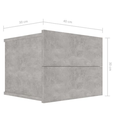 vidaXL Nočné stolíky 2 ks, betónovo sivé 40x30x30 cm, kompozitné drevo