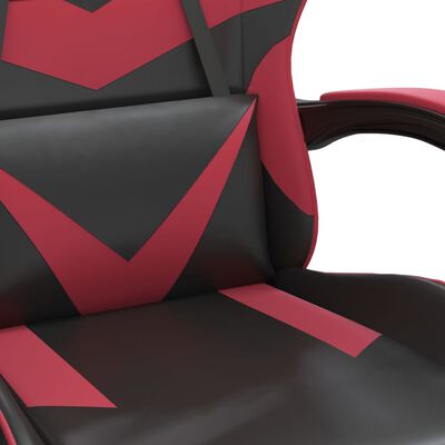 vidaXL Herná stolička čierna a vínová umelá koža