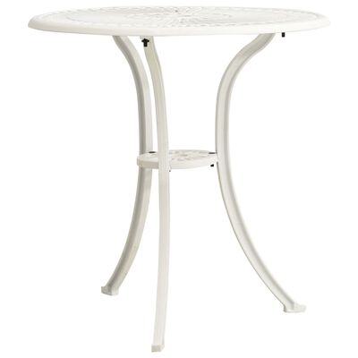 vidaXL Záhradný stôl biely 62x62x65 cm liaty hliník