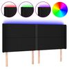 vidaXL Čelo postele s LED čierne 203x16x118/128 cm l&aacute;tka