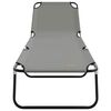 vidaXL Skladací lehátko 1-osoba Sivá 56 x 189 x 87cm látka
