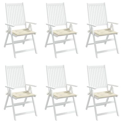 vidaXL Podložky na záhradné stoličky 6 ks, krémové 50x50x3 cm