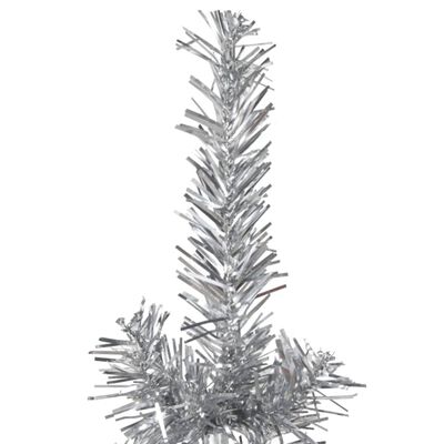 vidaXL Umelý vianočný polovičný stromček s podstavcom strieborný 240cm