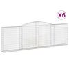 vidaXL Obl&uacute;kov&eacute; gabionov&eacute; ko&scaron;e 6 ks 400x30x120/140 cm pozink. železo