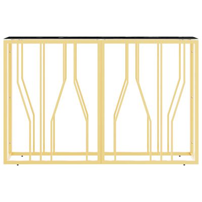 vidaXL Konzolový stolík zlatý 110x30x70 cm nehrdzavejúca oceľ a sklo