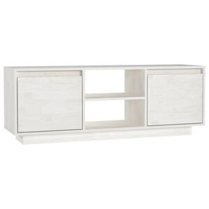 vidaXL TV skrinka biela 110x30x40 cm borovicov&yacute; mas&iacute;v