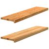 vidaXL Okenn&yacute; parapet 2 ks svetlohned&aacute; 100x30x2 cm dubov&yacute; mas&iacute;v