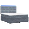 vidaXL LED boxspring posteľ s matracom Tmavosiv&aacute; 160 x 200 cm Zamat