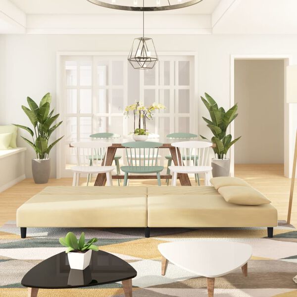 vidaXL 2-miestna rozkladacia pohovka s 2 vank&uacute;&scaron;mi, kr&eacute;mov&aacute;, zamat