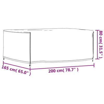 vidaXL Kryty na záhradný nábytok 2ks 200x165x80cm 420D oxfordská látka