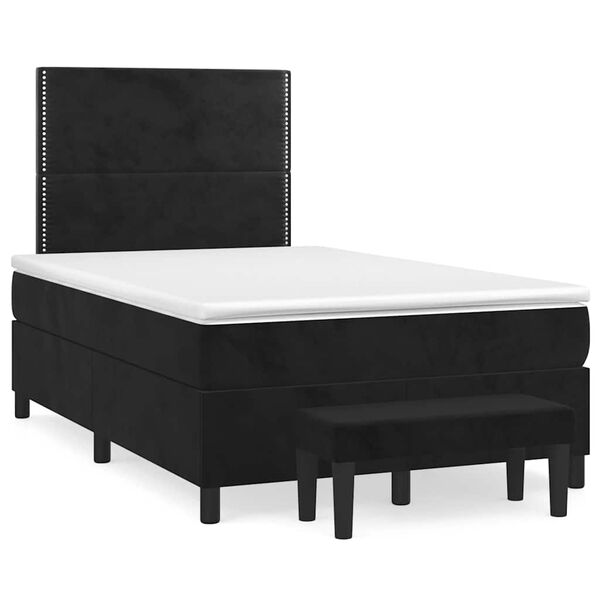 vidaXL Boxspring posteľ s matracom čierna 120x190 cm zamat
