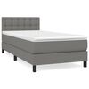 vidaXL Posteľn&yacute; r&aacute;m boxsping s matracom tmavosiv&yacute; 80x200 cm l&aacute;tka
