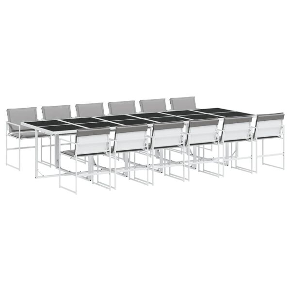 vidaXL 13-dielna z&aacute;hradn&aacute; jed&aacute;lensk&aacute; s&uacute;prava s vank&uacute;&scaron;mi biela textil&eacute;n