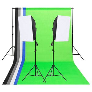 vidaXL Sada osvetlenia do foto&scaron;t&uacute;dia s pozadiami a softboxmi