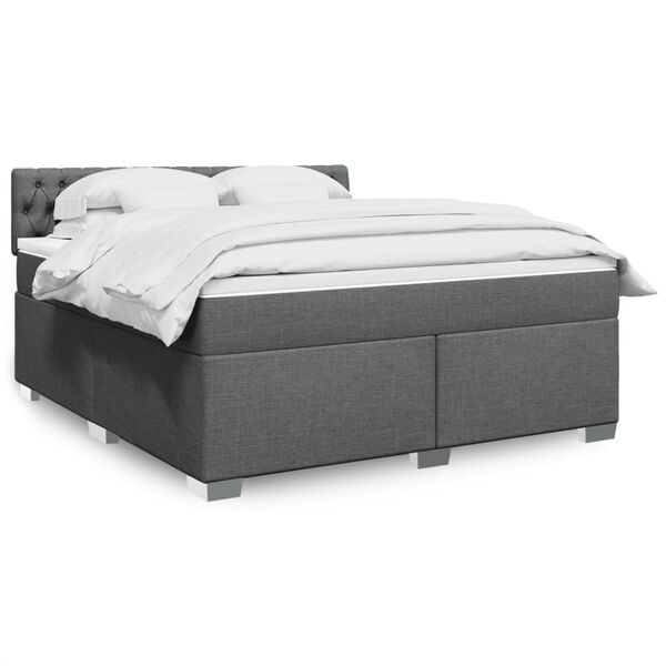 vidaXL Boxspring posteľ s matracom tmavosiv&aacute; 180x200 cm l&aacute;tka