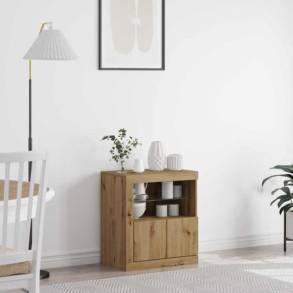 vidaXL Servírovacia skriňa Hnedá 60.5 x 37 x 67 cm Kompozitné drevo