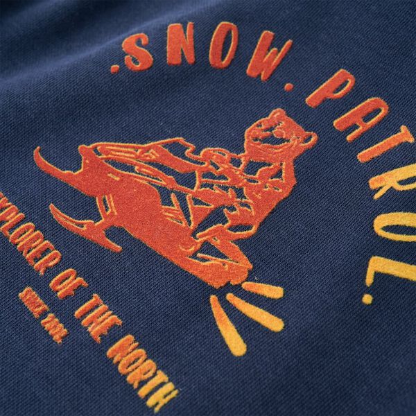 Detská mikina s kapucňou námornícka melanž a oranžová 116