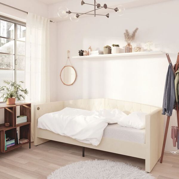 vidaXL Pohovka s matracom a USB kr&eacute;mov&aacute; zamatov&aacute; 90x200 cm