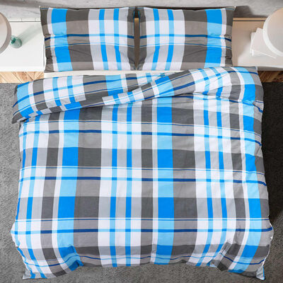 vidaXL Súprava obliečok na paplón modro-sivá 225x220 cm bavlna