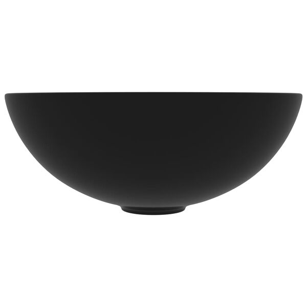vidaXL Um&yacute;vadlo do k&uacute;peľne, keramika, matn&eacute; čierne, okr&uacute;hle