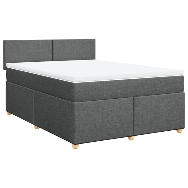 vidaXL Boxspring posteľ s matracom tmavosiv&aacute; 140x200 cm l&aacute;tka