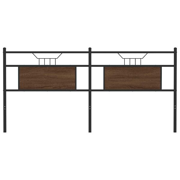 vidaXL N&aacute;hradn&eacute; čelo postele, hned&yacute; dub 180 cm, kompozitn&eacute; drevo a oceľ