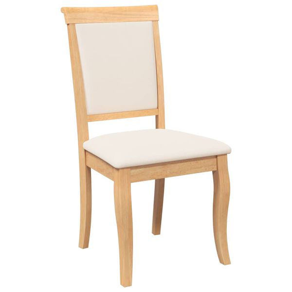 vidaXL Jedálenské stoličky s vankúšmi 2 ks Prírodná kaučuk z masívneho