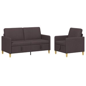 vidaXL S&uacute;prava pohovky s &uacute;ložn&yacute;m priestorom 2 ks Tmavohned&aacute; Polyester