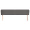 vidaXL Čelo postele so z&aacute;hybmi siv&eacute; 183x23x78/88 cm umel&aacute; koža