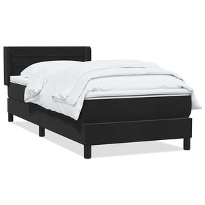 vidaXL Posteľn&yacute; r&aacute;m boxspring s matracom čierny 90x210 cm zamat