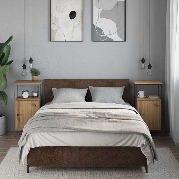 vidaXL Nočn&eacute; stol&iacute;ky 2 ks dub artisan 41x31x80 cm kompozitn&eacute; drevo