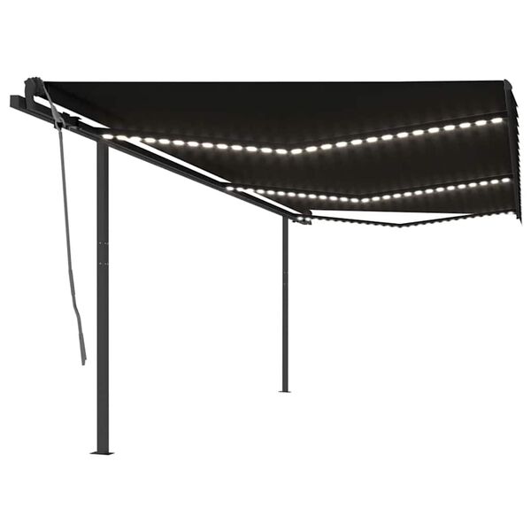 vidaXL Automatick&aacute; mark&iacute;za, LED a senzor vetra 6x3 m, antracitov&aacute;