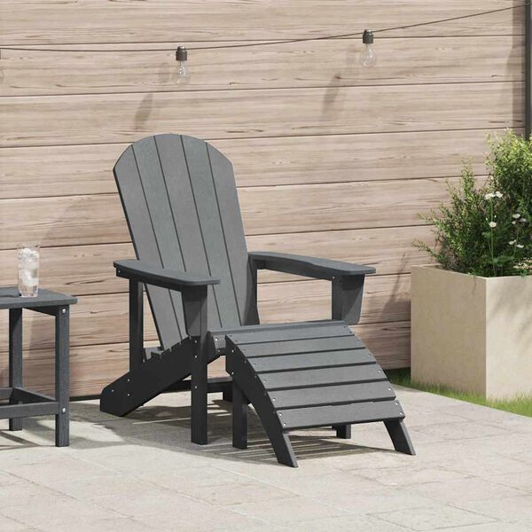 vidaXL Adirondack stolička Svetlosiv&aacute; 82 x 74 x 92 cm HDPE