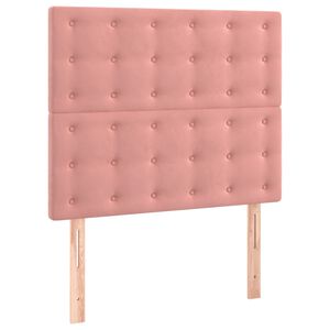 vidaXL Čelo postele ružov&eacute; 80x5x118/128 cm zamatov&eacute;