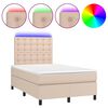 vidaXL Boxspring posteľ+matrac a LED, kapuč&iacute;nov&aacute; 120x190cm, umel&aacute; koža