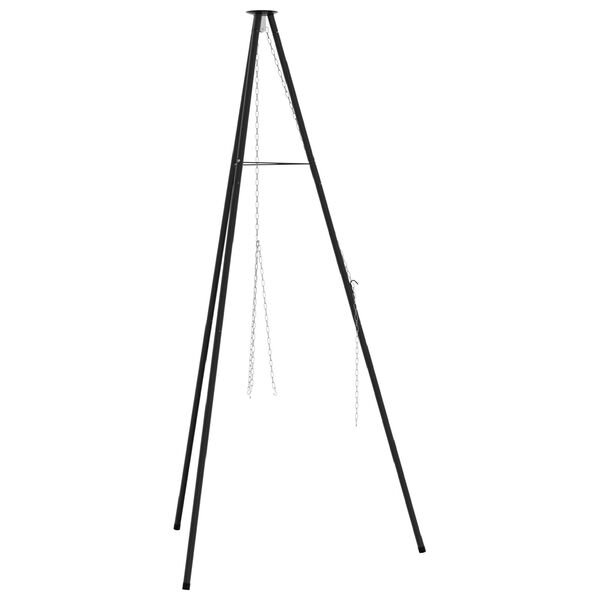 vidaXL Tripod na t&aacute;bor&aacute;k Čierna 92 x 92 x 171,5 cm Oceľ