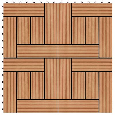 vidaXL Podlahové dlaždice 22 ks, 30x30 cm, 2 m2, WPC, tíková farba