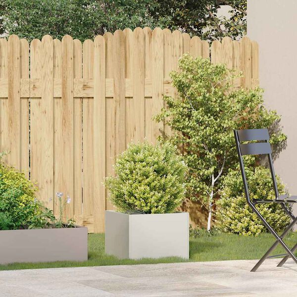 vidaXL Kvetináč biely 40x40x30 cm oceľ