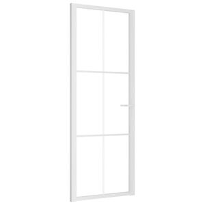 vidaXL Vn&uacute;torn&eacute; dvere 76x201,5 cm biele ESG sklo a hlin&iacute;k